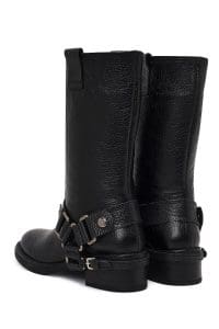 چکمه زنانه مشکی چرمی Biker دری مد