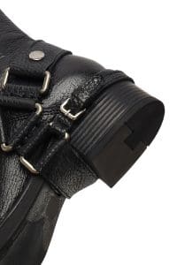 چکمه زنانه مشکی چرمی Biker دری مد