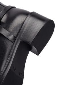 چکمه زنانه مشکی چرمی بنددار دری مد