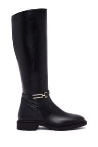 چکمه زنانه مشکی چرمی زیپ‌دار دری مد