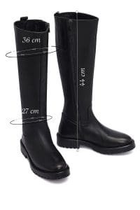 چکمه زنانه مشکی چرمی زیپ‌دار دری مد