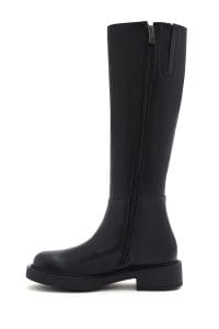 چکمه زنانه مشکی چرمی زیپ‌دار دری مد