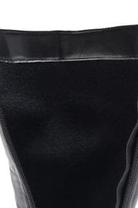 چکمه زنانه مشکی چرمی زیپ‌دار دری مد