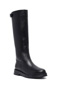 چکمه زنانه مشکی چرمی زیپ‌دار دری مد