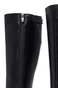 چکمه زنانه مشکی چرمی زیپ‌دار دری مد