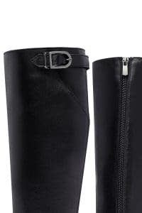 چکمه زنانه مشکی چرمی زیپ‌دار دری مد