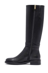 چکمه زنانه مشکی چرمی زیپ‌دار دری مد