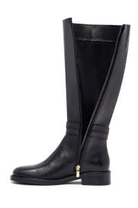 چکمه زنانه مشکی چرمی زیپ‌دار دری مد