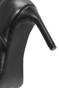 چکمه زنانه مشکی چرمی زیپ‌دار پاشنه باریک دری مد