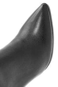 چکمه زنانه مشکی چرمی زیپ‌دار پاشنه باریک بلند دری مد