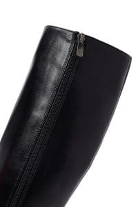 چکمه زنانه مشکی چرمی زیپ‌دار پاشنه باریک بلند دری مد