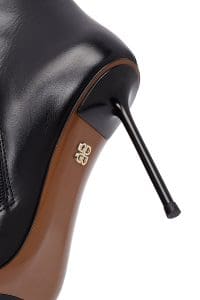 چکمه زنانه مشکی چرمی زیپ‌دار پاشنه باریک بلند دری مد