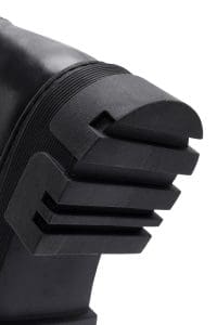 چکمه زنانه مشکی چرمی زیپ‌دار پاشنه ضخیم دری مد