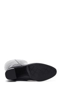 چکمه زنانه مشکی چرمی زیپ‌دار پاشنه ضخیم دری مد