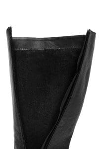 چکمه زنانه مشکی چرمی زیپ‌دار پاشنه ضخیم دری مد