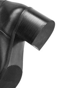 چکمه زنانه مشکی چرمی زیپ‌دار پاشنه ضخیم دری مد