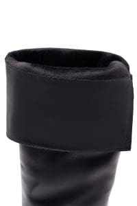 چکمه زنانه مشکی چرمی زیپ‌دار پاشنه ضخیم بلند دری مد