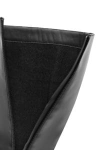 چکمه زنانه مشکی چرمی زیپ‌دار پاشنه ضخیم دری مد