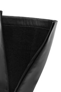 چکمه زنانه مشکی چرمی زیپ‌دار پاشنه ضخیم دری مد