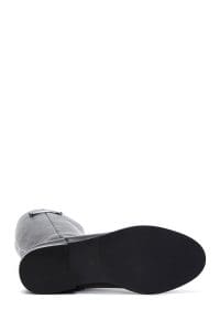 چکمه زنانه مشکی چرمی زیپ‌دار کژوال دری مد