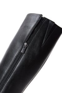 چکمه زنانه مشکی چرمی زیپ‌دار کژوال دری مد