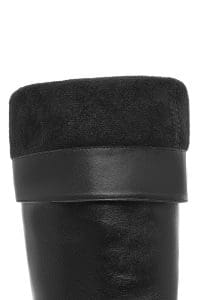 چکمه زنانه مشکی چرمی پاشنه باریک بلند دری مد