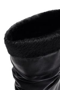 چکمه زنانه مشکی چرمی پاشنه باریک بلند دری مد