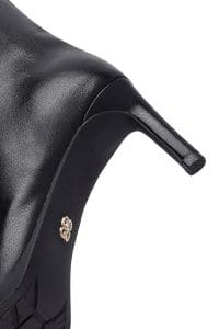 چکمه زنانه مشکی چرمی پاشنه باریک دری مد