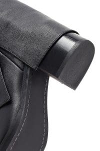 چکمه زنانه مشکی چرمی پاشنه ضخیم دری مد