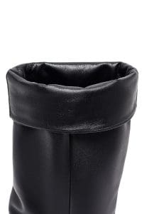 چکمه زنانه مشکی چرمی پاشنه ضخیم دری مد