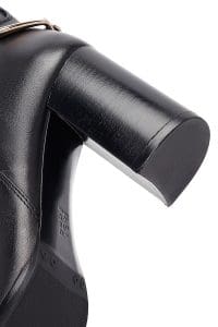 چکمه زنانه مشکی چرمی پاشنه ضخیم دری مد