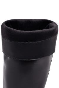 چکمه زنانه مشکی چرمی پاشنه ضخیم دری مد