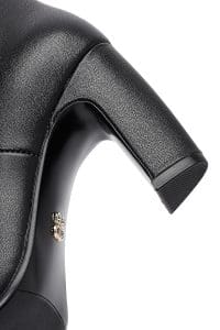 چکمه زنانه مشکی چرمی پاشنه ضخیم دری مد