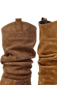 چکمه زنانه ویزون چرمی پاشنه ضخیم کابوی دری مد