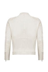 کاپشن چرمی مردانه سفید جذب آرم‌دار Storm دری مد