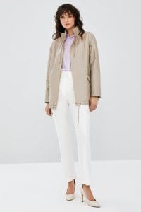 کت چرم بلند بژ زنانه نانسی دری مد