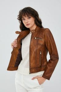 کت چرم شتری زنانه کایلی دری مد