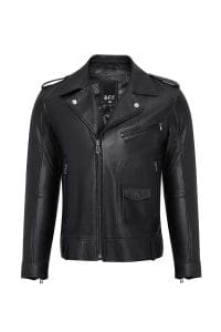 کت چرم مشکی موتورسواری مردانه Carter دری مد