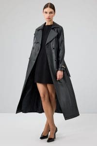 کت چرم مشکی کمربند مشکی زنانه Jenny -X دری مد