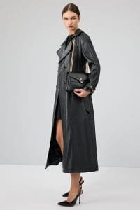 کت چرم مشکی کمربند مشکی زنانه Jenny -X دری مد