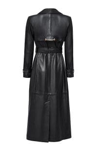 کت چرم مشکی کمربند مشکی زنانه Jenny -X دری مد