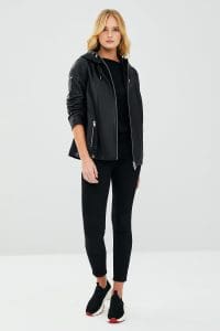 کت چرم کلاهدار مشکی زنانه جودیت دری مد