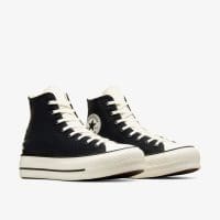 کتونی بنددار کانورس آل استار Chuck Taylor All Star Crafted Laces Lift مشکی زنانه لژدار اورجینال