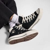 کتونی جیر کانورس آل استار Chuck Taylor All Star Puff Lift مشکی زنانه اورجینال