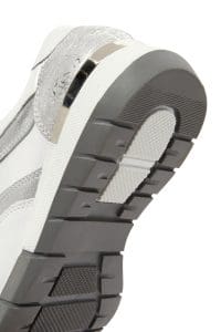 کتونی زنانه سفید با بند و زیپ کناری چرم دری مد