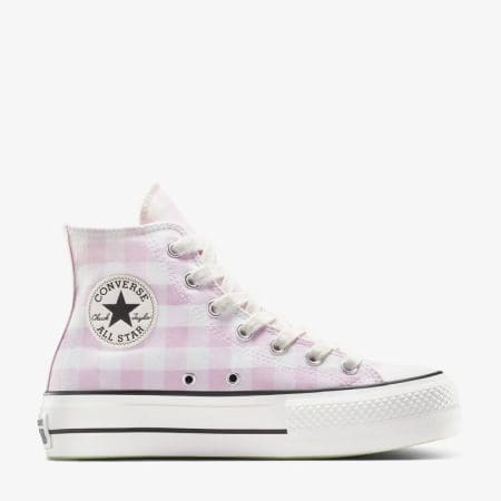 کتونی زنانه کانورس آل استار Chuck Taylor All Star Lift سفید طرح‌دار لژدار اورجینال