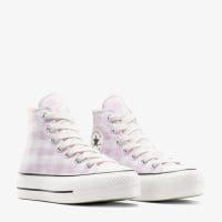 کتونی زنانه کانورس آل استار Chuck Taylor All Star Lift سفید طرح‌دار لژدار اورجینال