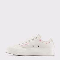 کتونی زنانه کانورس آل استار Chuck Taylor All Star Lift Floral Embroidery Low Top کرم اورجینال