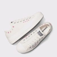 کتونی زنانه کانورس آل استار Chuck Taylor All Star Lift Floral Embroidery Low Top کرم اورجینال