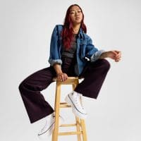 کتونی لژدار زنانه کانورس آل استار Chuck Taylor All Star Lugged Heel سفید اورجینال